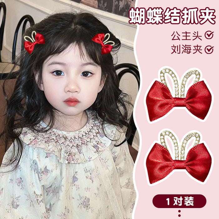 Wholesale Children's Cute Hair Clips Bow Hair Clips Sweet Princess Hair Clips Girls' Hair Clips Bangs Side Clips Headpieces JDC-HC-FX005