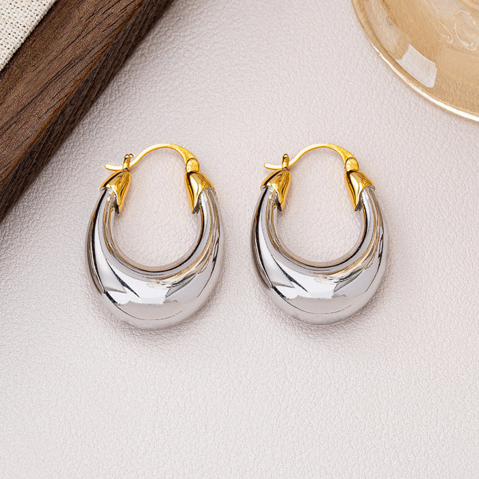 Wholesale Shattered Silver Texture Hoop Earrings