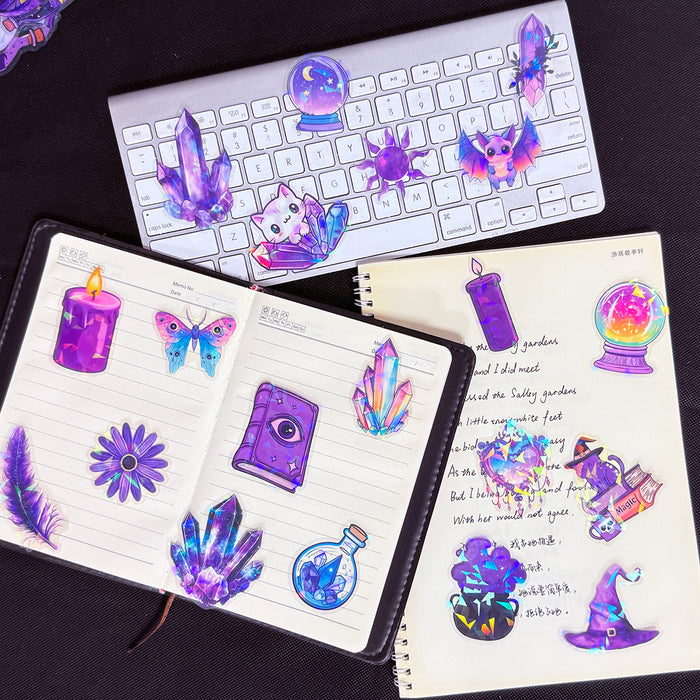 Wholesale 50 Transparent Laser Creative Stickers,  Personalized Ledger Decorations