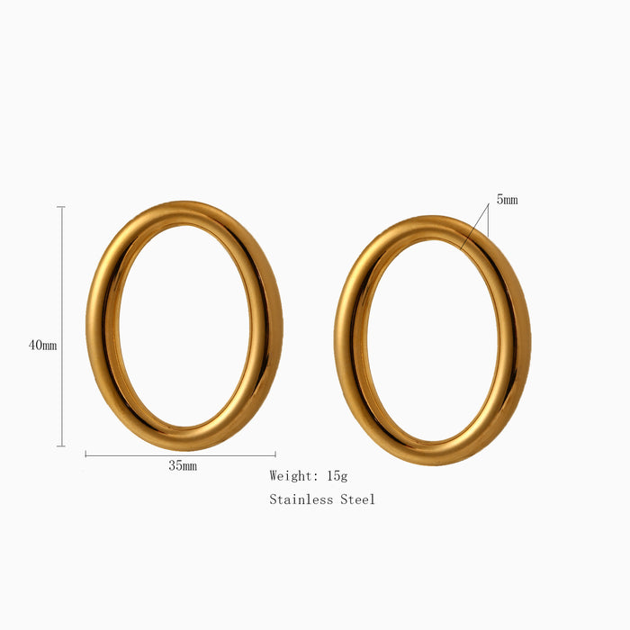 Wholesale Personalized, fashionable, irregular stainless steel earrings with a high-end feel, titanium steel earrings with color retention