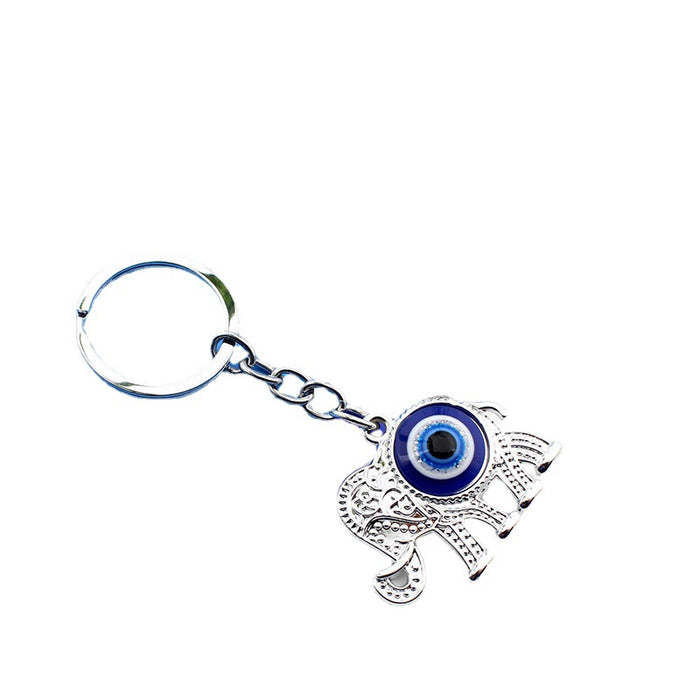 Wholesale Silver boat anchor, rudder, blue eyes, keychain, bag hanging