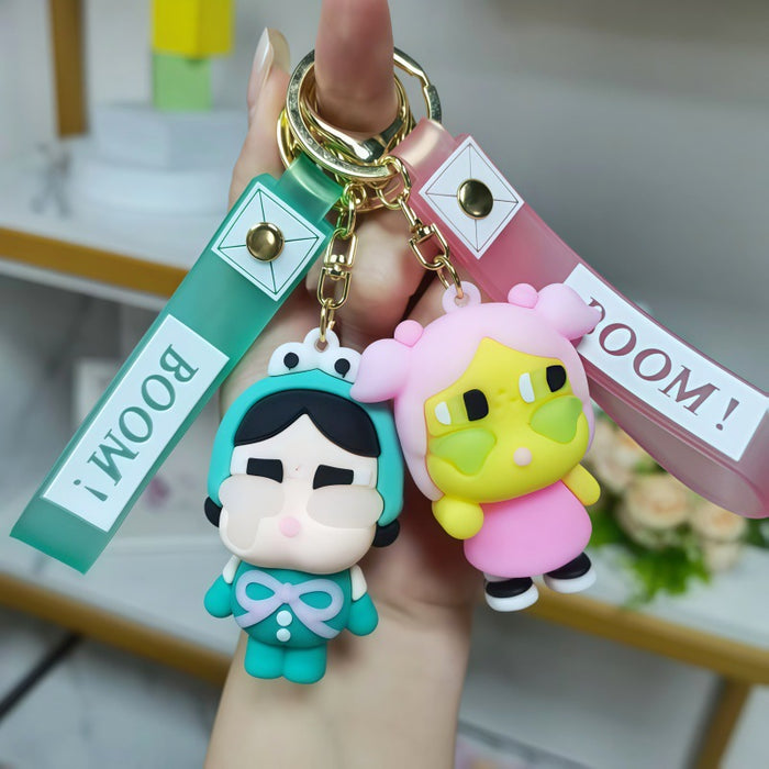 Wholesale Cartoon Tear Doll Metal Keychain Trendy Key Ring Fashion Accessory Gift MOQ≥5