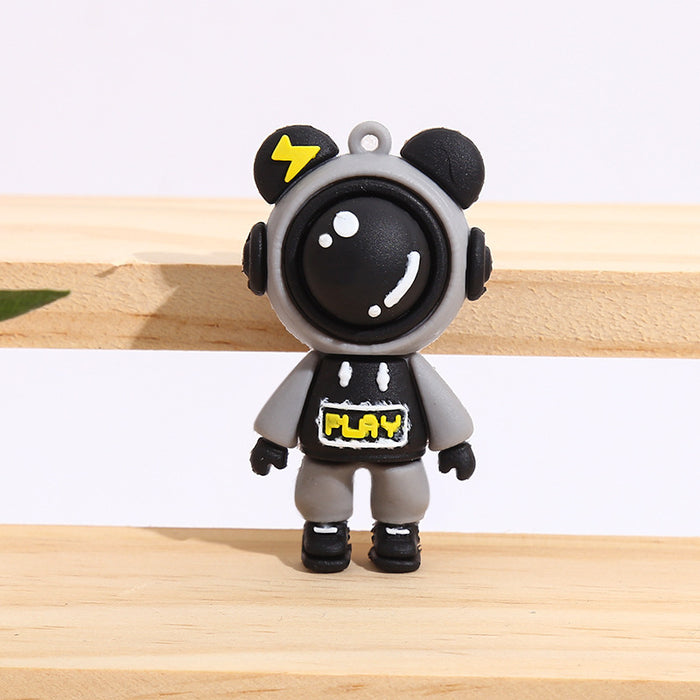 Wholesale Lightning Bear Keychain Bag Car Silicone Keychain Doll Pendant Cute Gift Love Pendant