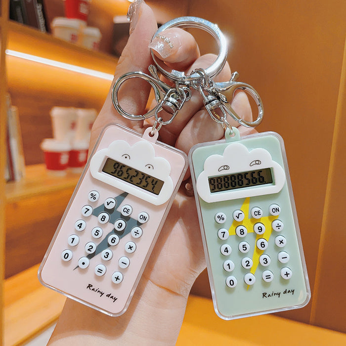 Wholesale Plastic Cartoon Lightning Calculator Keychain JDC-KC-ShuoT021
