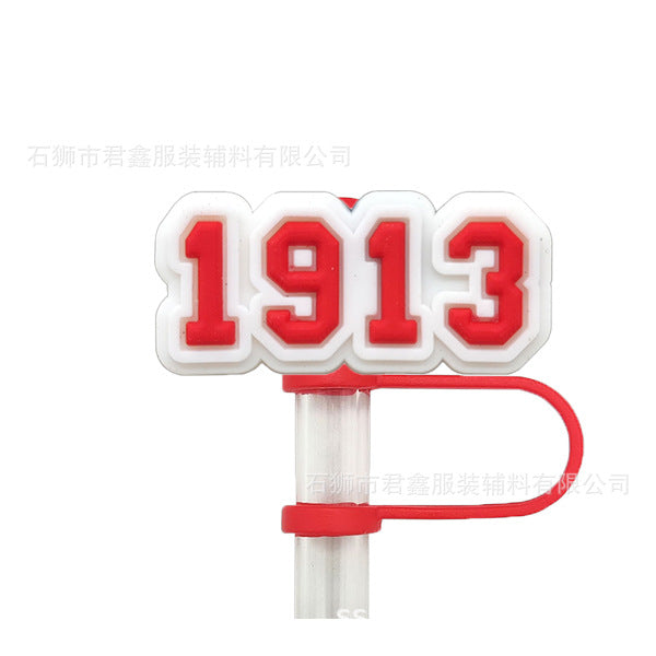 Wholesale 50pcs Red Community Straw Cap  Decorative Dust Plug Straw Cover