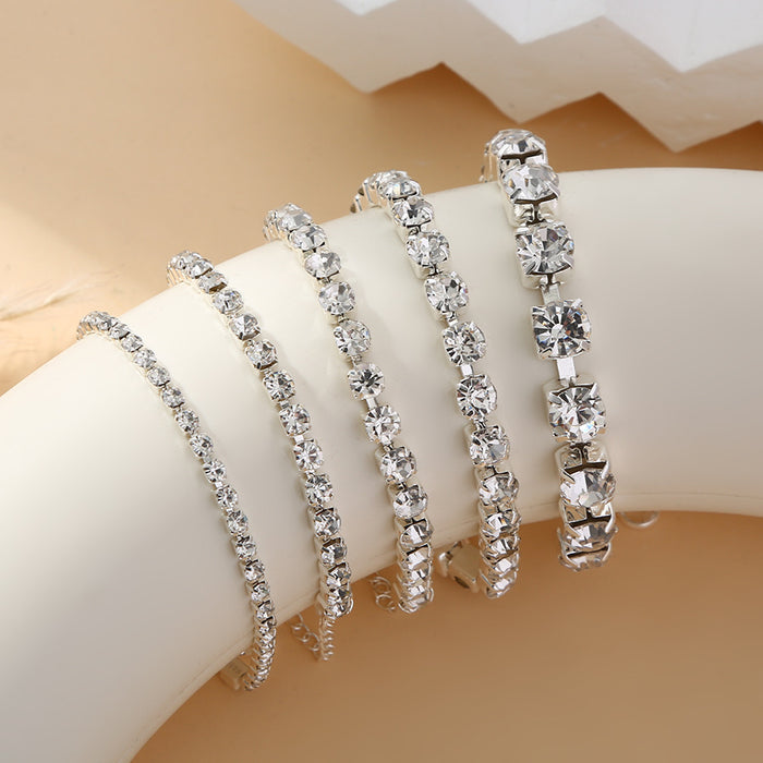 Wholesale Popular rhinestone claw chain versatile temperament bracelet copper plated real gold non fading accessory