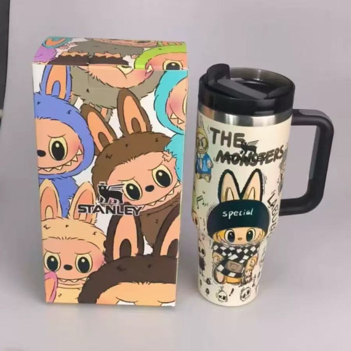 Wholesale 304 stainless steel tumbler cup 40oz cartoon car cup straw ice cup