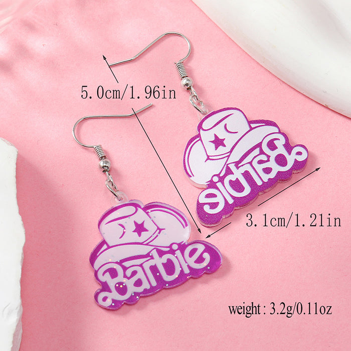 Wholesale Love Lady Apple Teacher Acrylic Earrings JDC-ES-FSY001