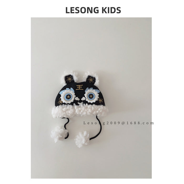 Wholesale Chinese Style plush hat three-dimensional ears warm tiger head hat