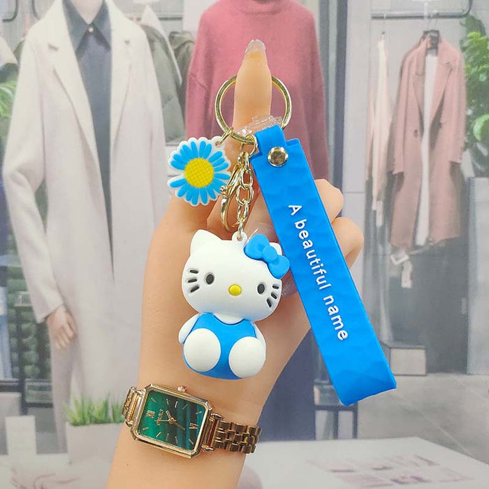 Wholesale  Cat Keychain Cute Cartoon Bag Pendant Push  Keychain Car Keychain