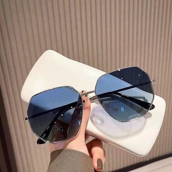 Wholesale Transparent versatile sunglasses, polygonal metal driving sunglasses, seaside travel glasses