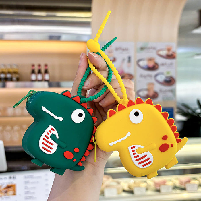 Wholesale Creative Dinosaur-shaped Coin Purse Keychain Cute Fun Portable Personality Practical Good-looking Carry-on Companion Pendant