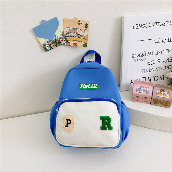 Wholesale Letter Contrast Nylon Children's Backpack JDC-BP-YuanDuo083