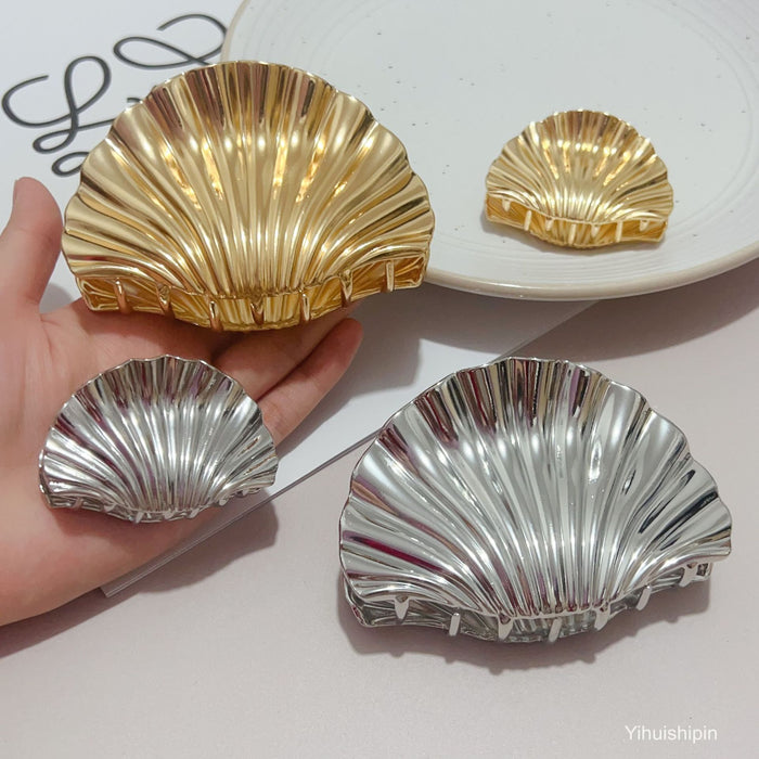 Wholesale Metal Shell Shape Large Shark Clip Hairpin Women's Personalized Hair Grab Clip