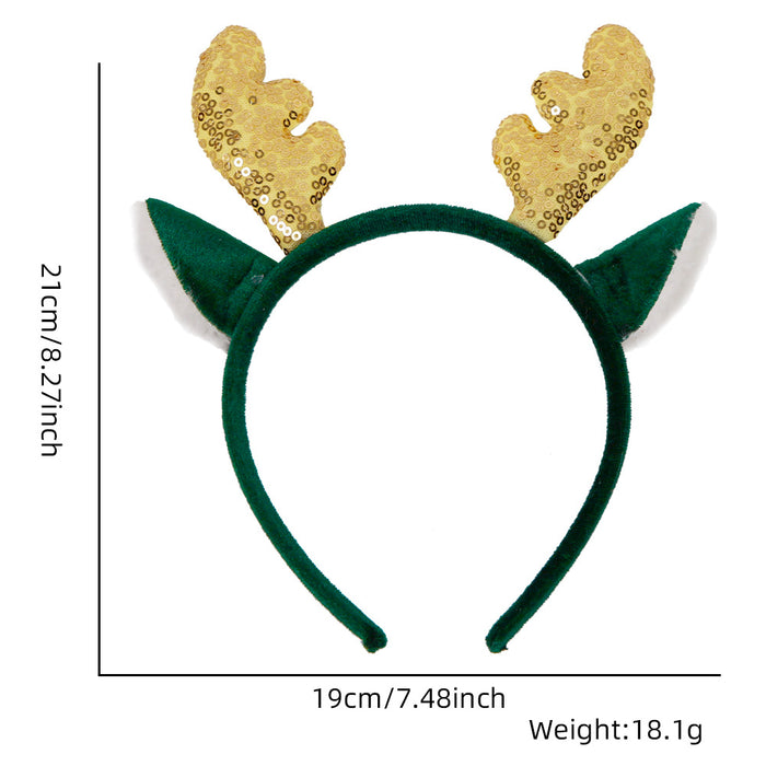 Wholesale Christmas headband elk horn five star headband Christmas decorations children plastic head buckle party decoration supplies