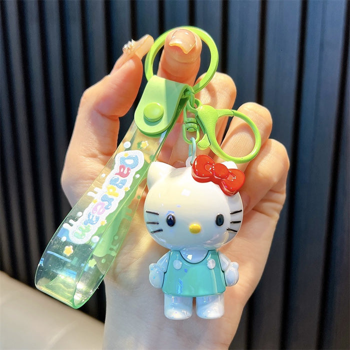 Wholesale Cartoon plating cat key chain soft plastic bag pendant