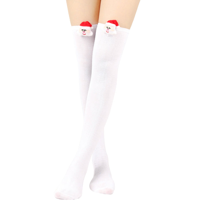 Wholesale Santa Claus Striped High Socks Over Knee Cotton Socks JDC-SK-XQ038