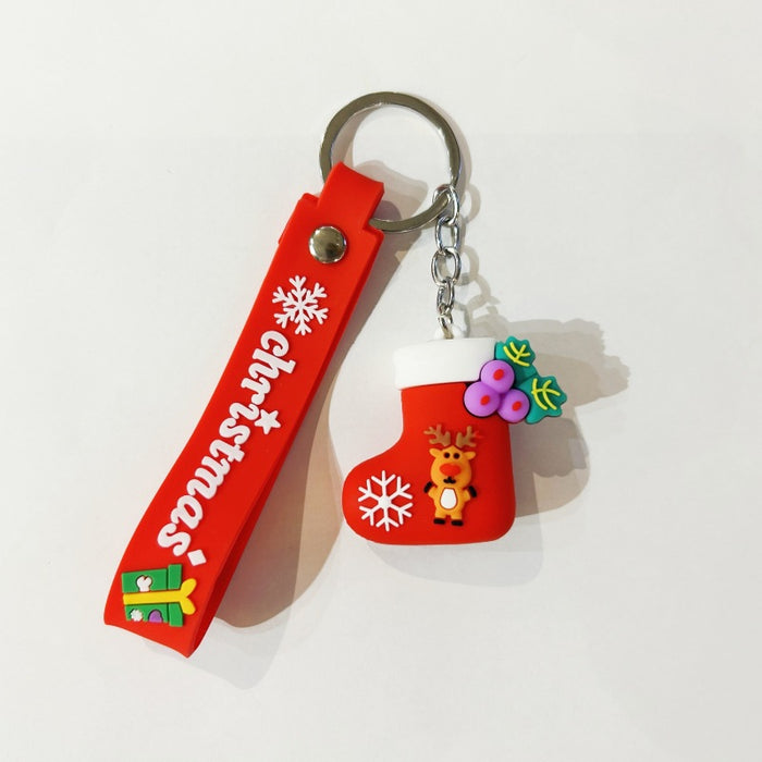 Wholesale PVC Christmas Snowman Cartoon Doll Keychain JDC-KC-WuYi083