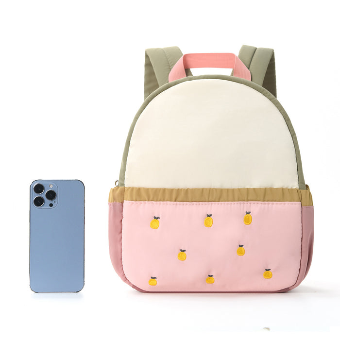 Wholesale Children's Backpack Color Matching Cute Apple Embroidery Kindergarten School Bag Baby Mini Travel Backpack