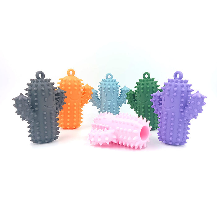 Wholesale New silicone cactus decompression keychain keychain