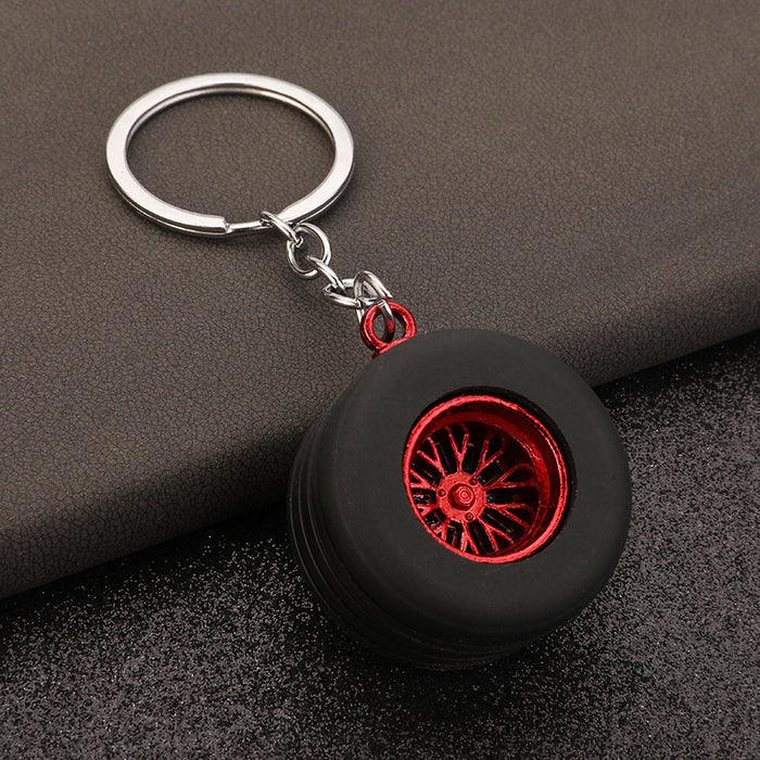 Wholesale  PVC soft rubber car tire keychain pendant silicone key chain