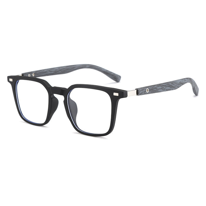 Wholesale Fashionable wood grain retro myopia anti blue light glasses with wood grain legs and eyeglass frames