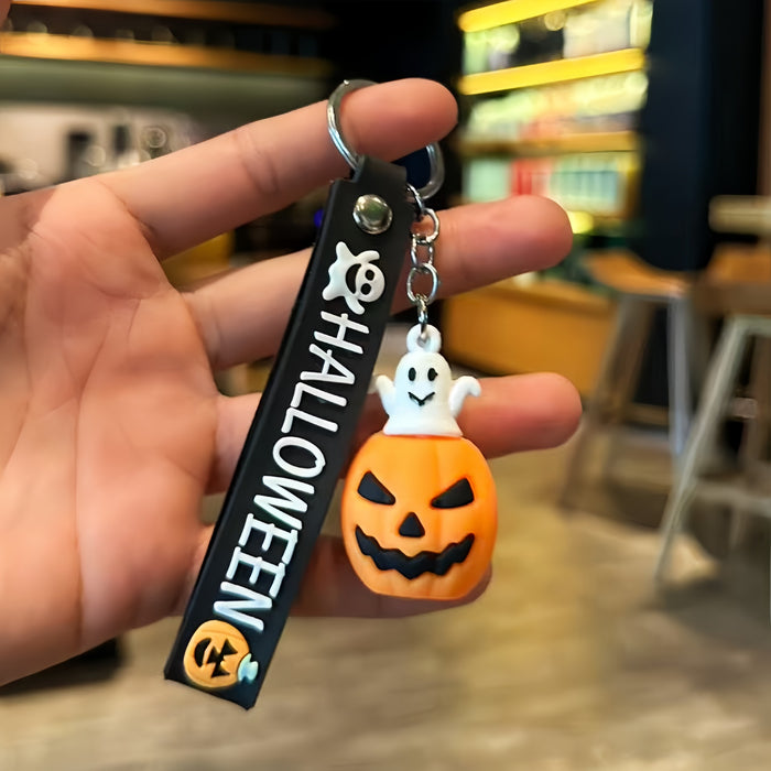 Wholesale PVC Pumpkin Ghost Keychain Spooky Car Key Accessory Party Gift