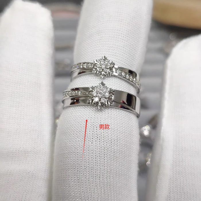 Wholesale Snowflake ring new style, light luxury temperament, personalized design sense, versatile, niche ring ring