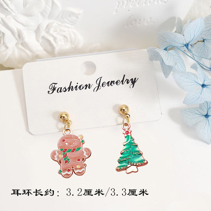 Wholesale Metal Electroplated Christmas Earrings Snowflake Elk Design Chic Fashion Access MOQ≥2 MOQ≥