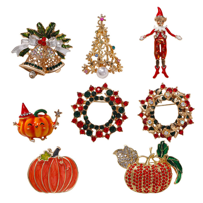 Wholesale Christmas Bells Brooch Pin Zinc Alloy Chic Decorative Accessory Holiday Gift Idea For Party And Boutique Resale