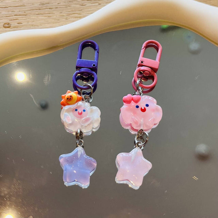 Wholesale Rainbow Cloud Star Phone Strap Cute Resin Backpack Charm Pendant Trendy Decorative Accessory