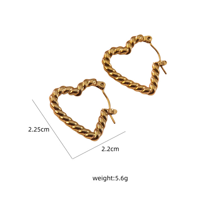 Wholesale Stainless Steel Geometric Heart Earrings JDC-ES-JW015