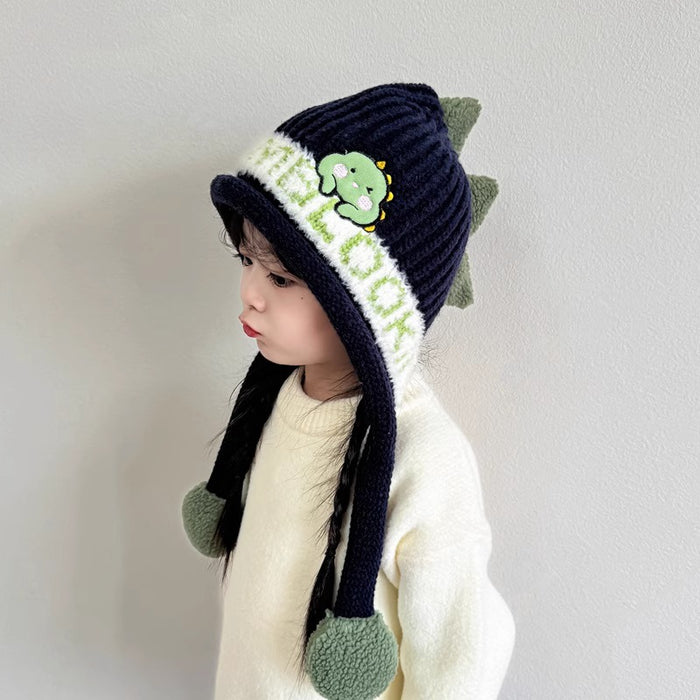 Wholesale Cute Girls Thickened Warm Children's Hat Autumn and Winter Cartoon Boy's Wool Hat Baby Ear Protection Hat