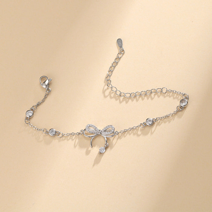 Wholesale Jewelry bow necklace white copper versatile niche bracelet wholesale