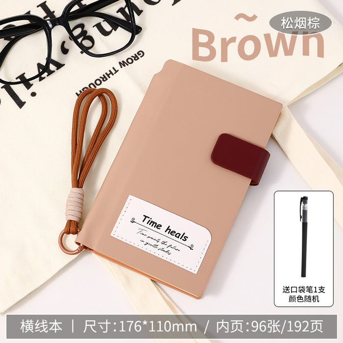 Wholesale Cartoon Lanyard Notebook A6 Portable Pocket Journal with Imitation Leather Cover DIY Accessory
