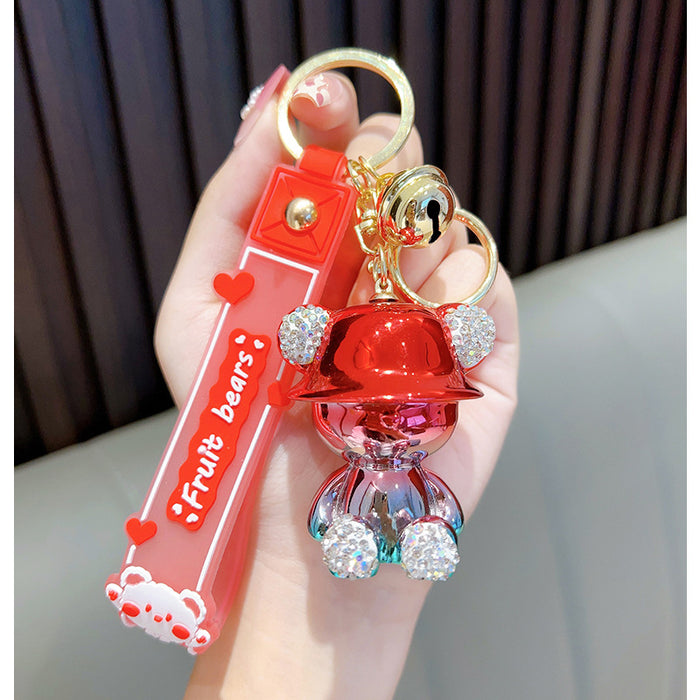 Wholesale Plating Diamond Bear Keychain JDC-KC-GSWA004