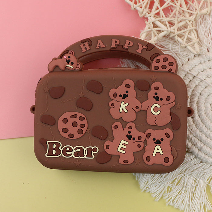 Wholesale Cute Silicone Crossbody Bag Cartoon Design Macaron Color Coin Purse MOQ≥10