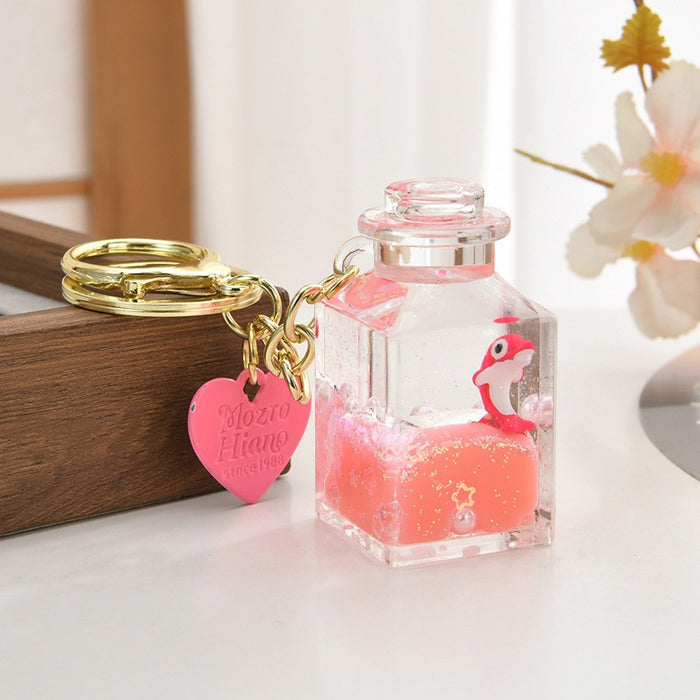 Wholesale Oil-Filled Bottle Aquarium Marine Animal Keychain