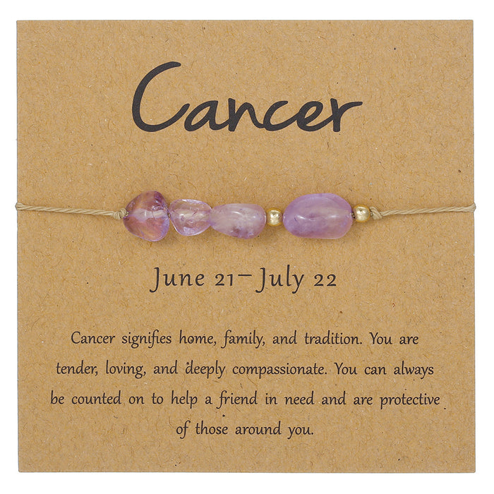 Wholesale Natural Stone 12 Zodiac Handmade Beaded Bracelet Friendship Jewelry Gift For Everyday Wear