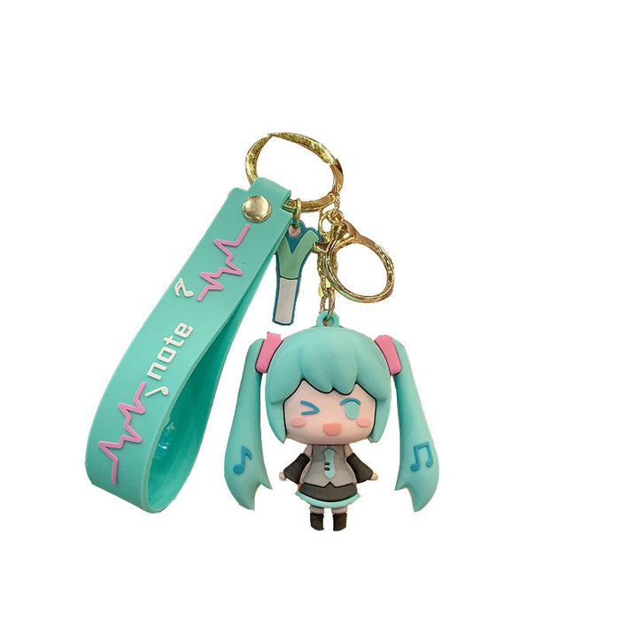 Wholesale PVC Cartoon Keychain Pendant Cute Pink Anime Figure Bag Charm Car Key Accessory