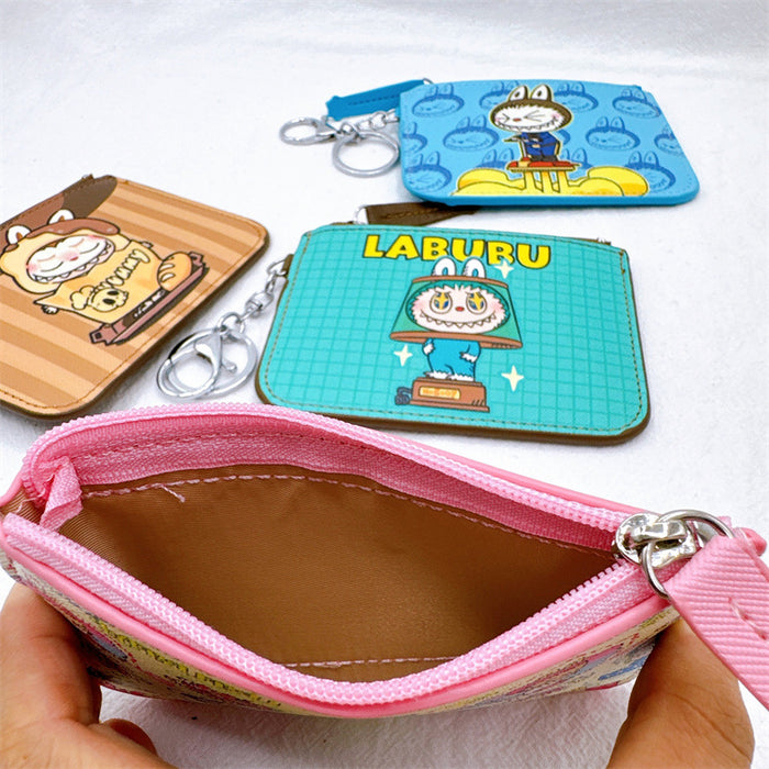 Wholesale 3pcs Cartoon forest elf card holder coin purse integrated with keychain pendant small elf card holder coin purse loose wallet