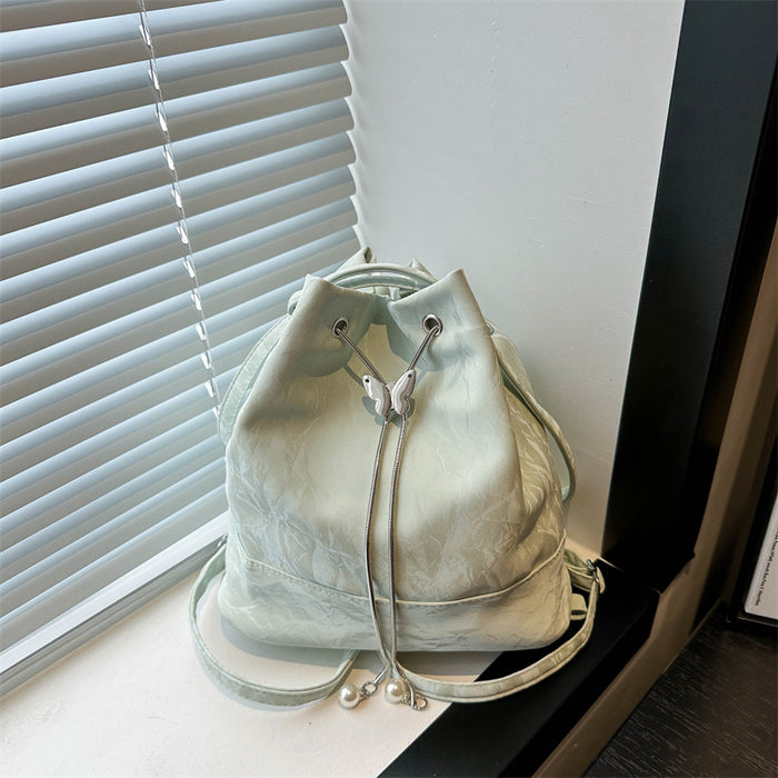 Wholesale Niche design chain backpack with fashionable texture, bucket bag, crossbody single shoulder bag
