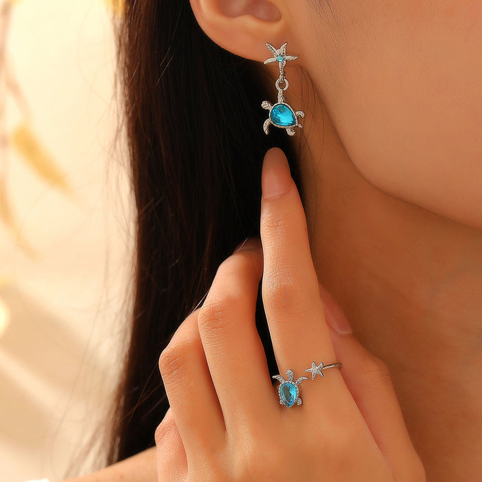 Wholesale Turtle Ring Summer Seaside Vacation Open Ring