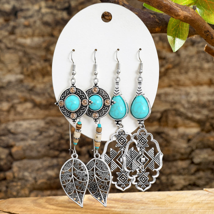 Wholesale Alloy Tassel Earring Set Retro Ethnic Style Bohemian Jewelry Accessory MOQ≥2