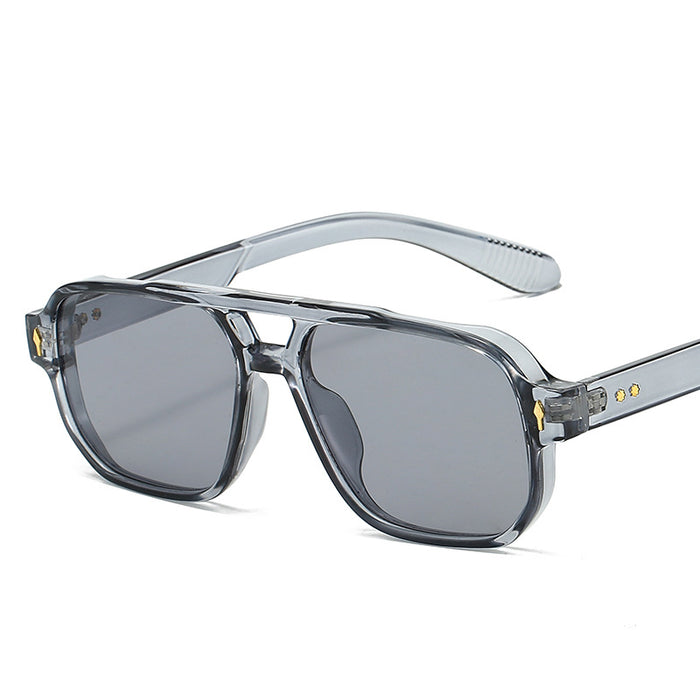 Wholesale Double beam sunglasses, personalized arrow shaped sunglasses, large frame sunglasses, sunscreen, fashionable and high-end glasses