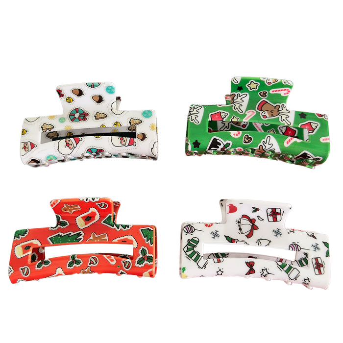 Wholesale Christmas Pickled Gingerbread Man Elk Hair Clip Christmas Elements Hair Grab Hair Ornament Shark Clip