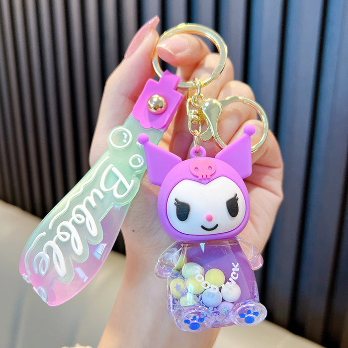 Wholesale Acrylic Cartoon Oil Quicksand Bottle Keychain JDC-KC-WoA044