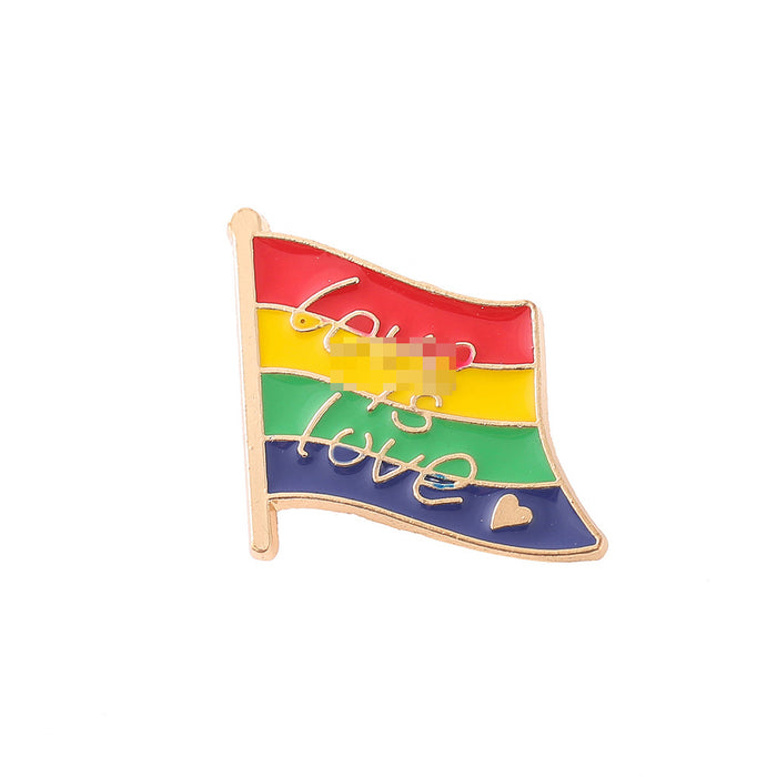 Wholesale Rainbow Heart Letter Brooch