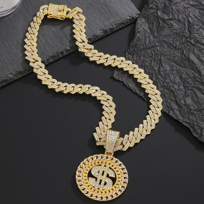 Wholesale Personalized pendant necklace with diamond studded Cuban necklace necklace