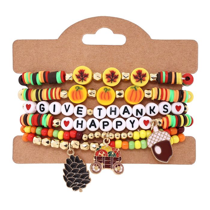 Wholesale Thanksgiving-themed polymer clay bracelet
